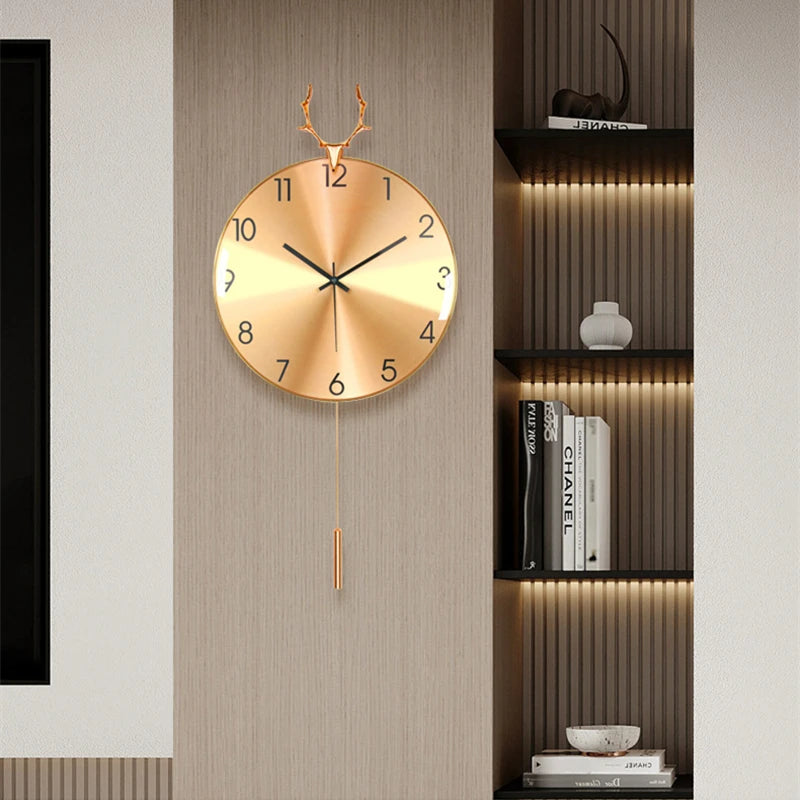 Nordic Luxury Wall Clock for Home, Swing Clock, Minimalist Modern Circular Watch, Art Quartz Hanging Home Watch