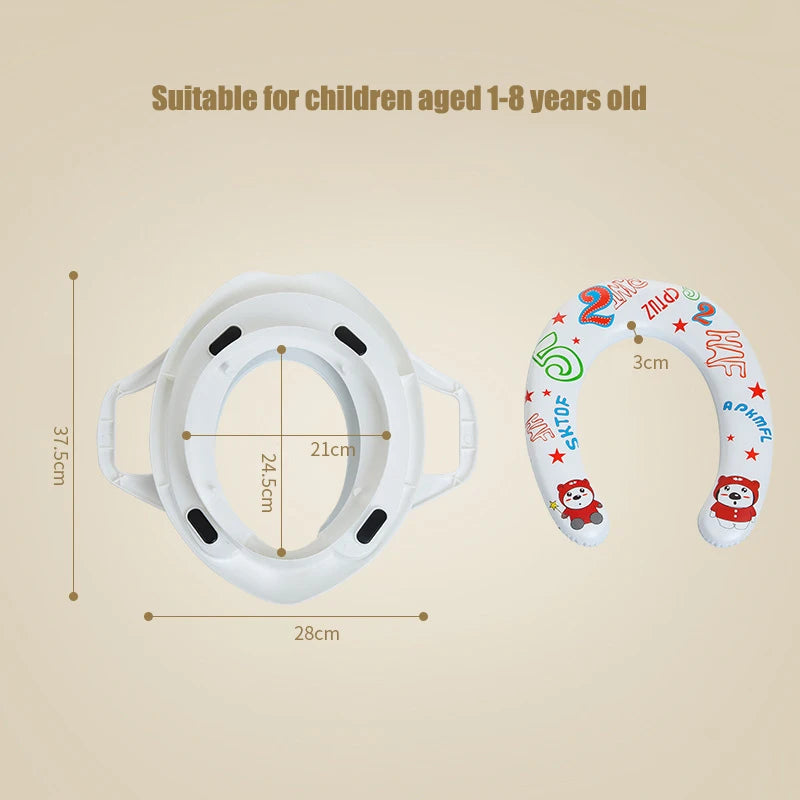 Children'S Toilet Seat plus Size Cartoon Soft Baby Toilet Seat Portable Male and Female Baby Toilet Training Toilet Chair