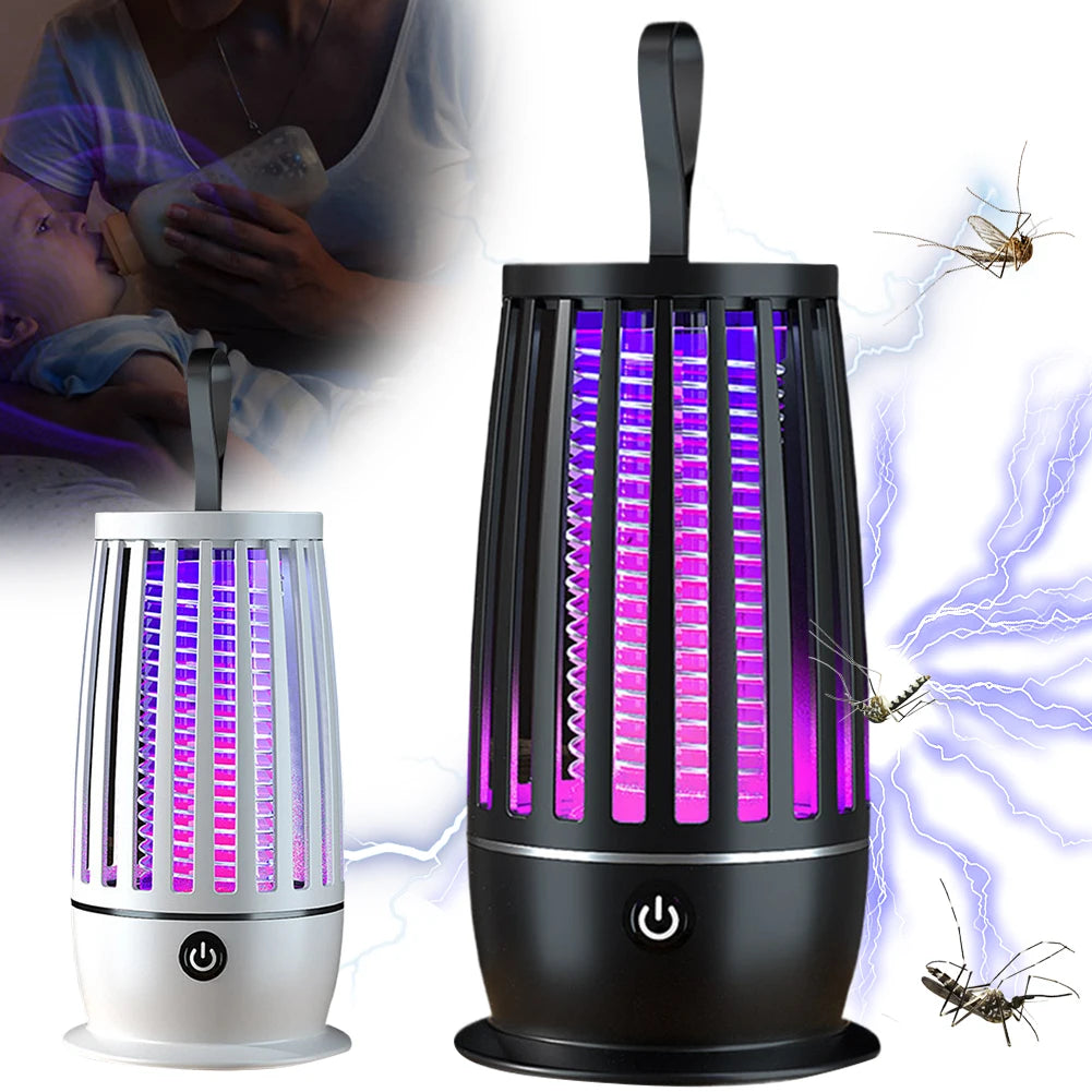 Bug Zapper Trap Lamp USB Rechargeable Insect Fly Trap Camping Lantern Indoor Electric Bug Zapper for Backyard Terrace Camping