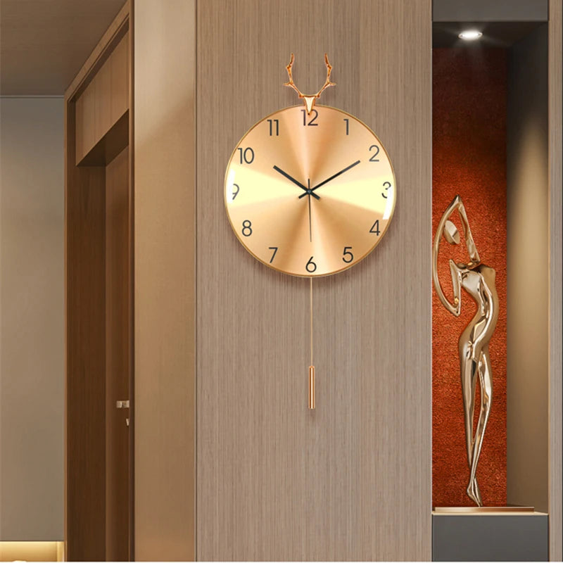 Nordic Luxury Wall Clock for Home, Swing Clock, Minimalist Modern Circular Watch, Art Quartz Hanging Home Watch