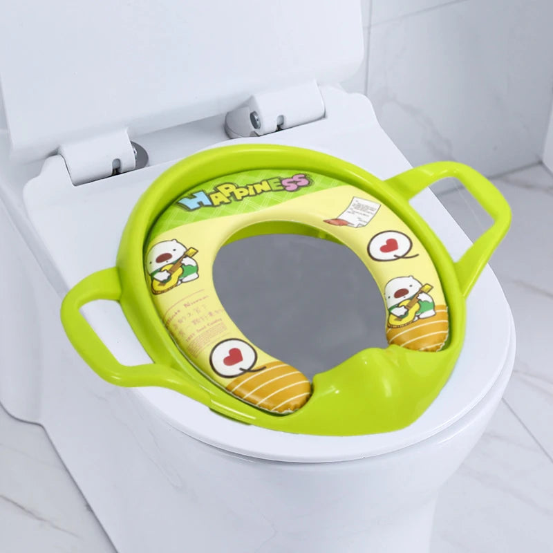 Children'S Toilet Seat plus Size Cartoon Soft Baby Toilet Seat Portable Male and Female Baby Toilet Training Toilet Chair