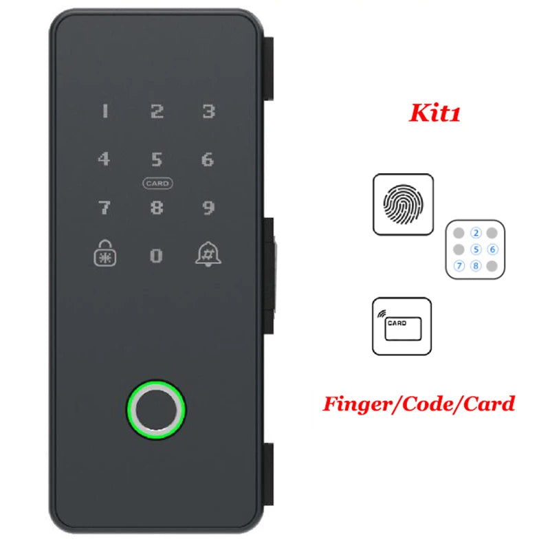 Smart Glass Door Lock Swing Slide Door Lock Bometric Fingerprint Electronic Lock Office Wood Door Security Keypad Lock