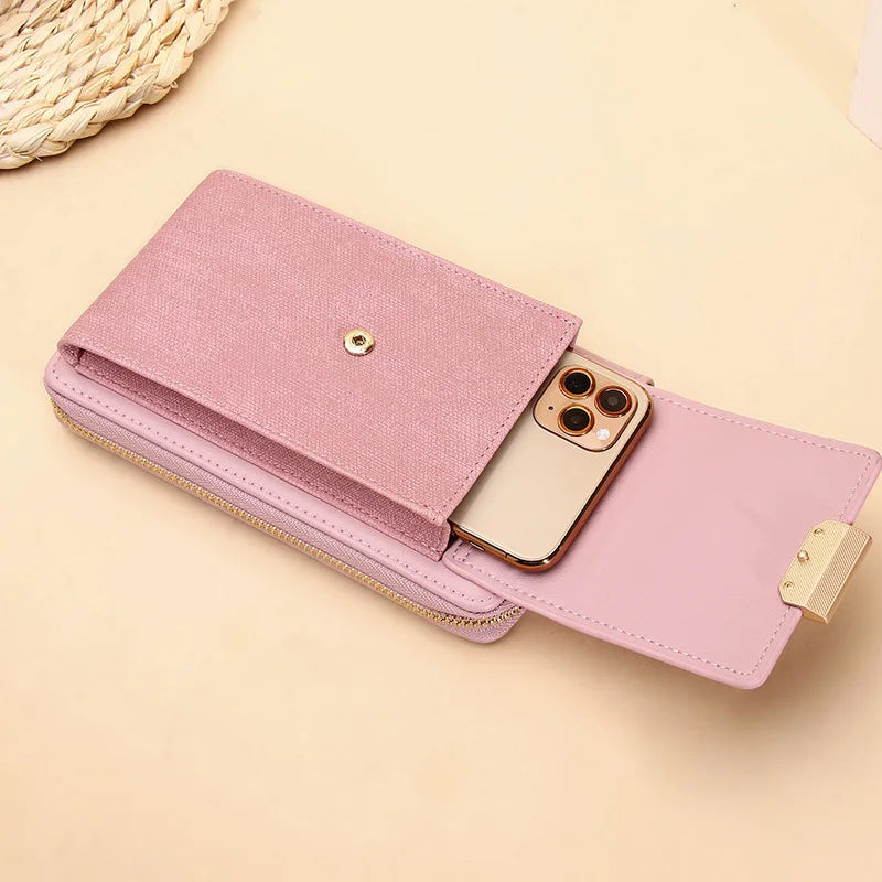 New Women Messenger Bags Luxury Pu Leather Handbags Outing Shoulder Bags Phone Wallet Solid Small Crossbody Bags Long Strap