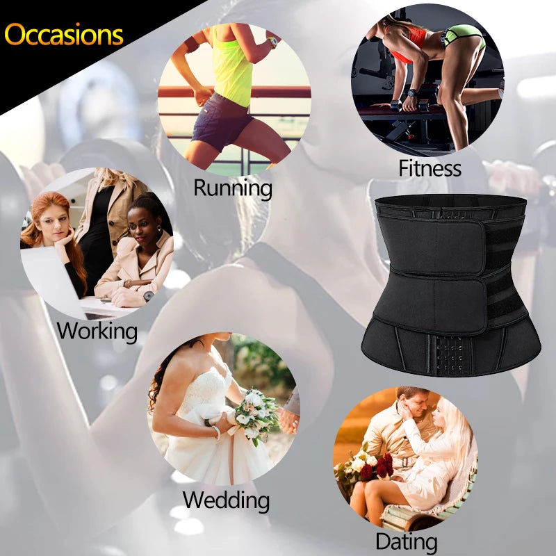 13 Steel Boned Waist Trainer Corset Cincher Sauna Sweat Faja Sport Girdle Slimming Shaper Abdominal Trimmer Belt Straps Modeling