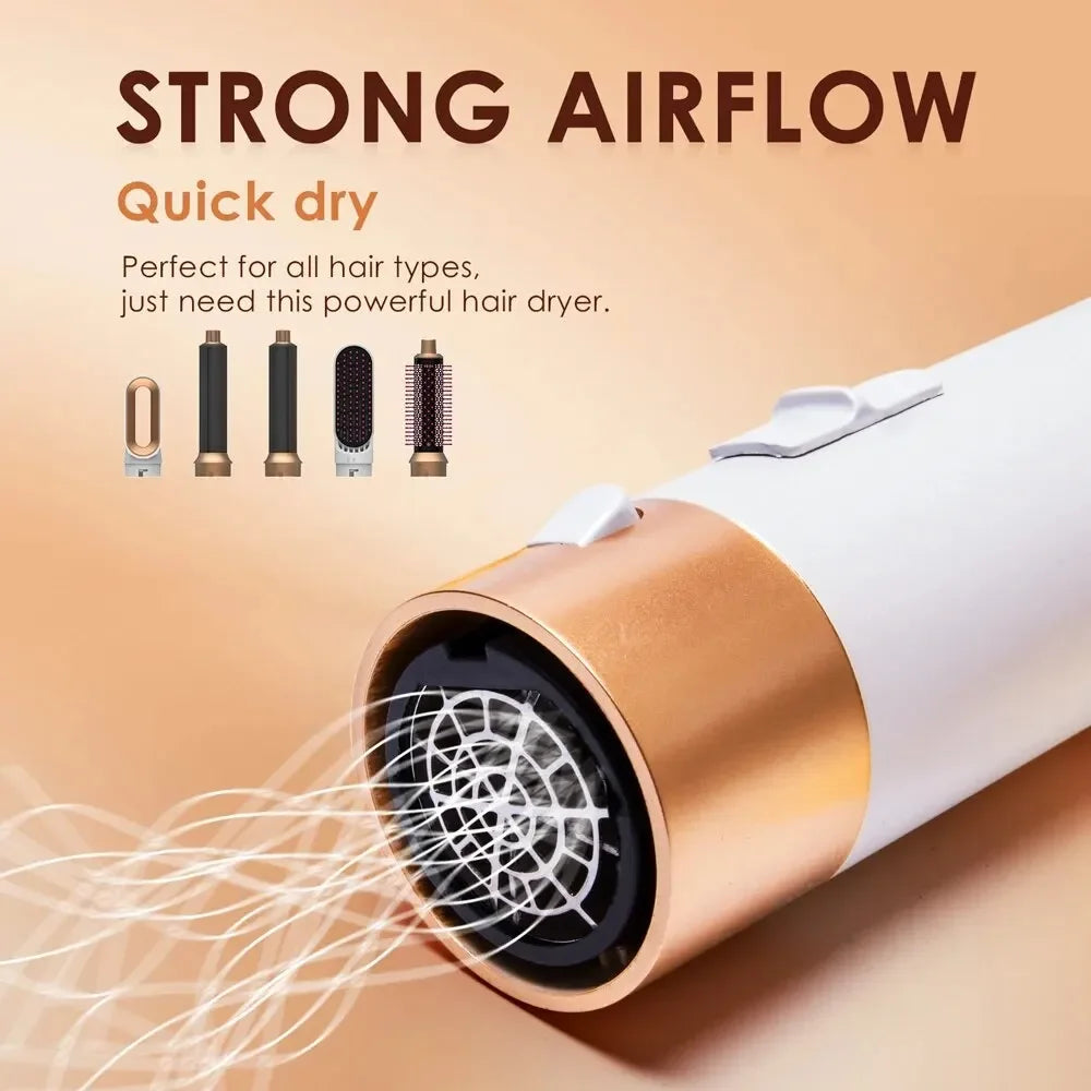 New Hair Dryer Multi Hair Styler 5 In1 Curling Iron Hair Straightener with Hair Brush Hairdryer for Hair Dryer Hair Multi Styler