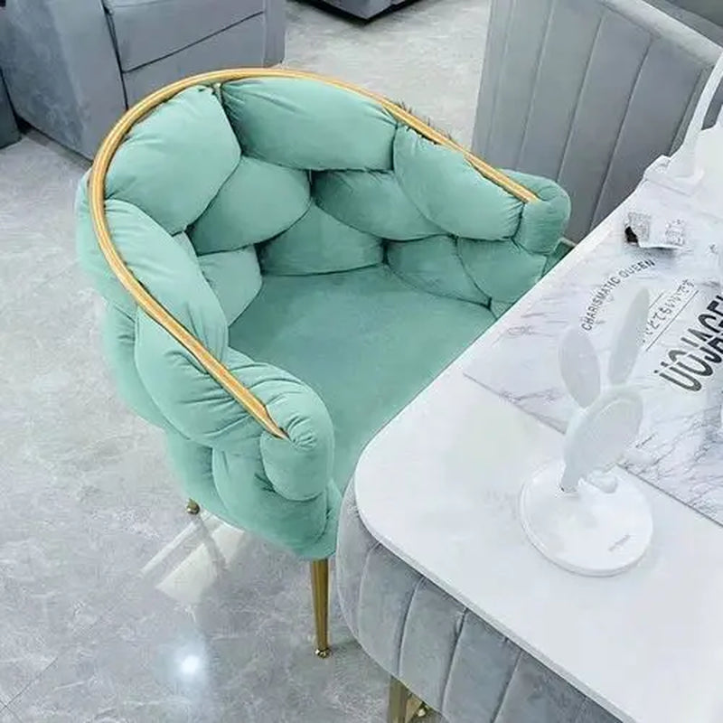 Beautiful European Dining Chairs Modern Nordic White Desk Chair Linen Vintage Chaises Salle Manger Light Luxury Style Furniture