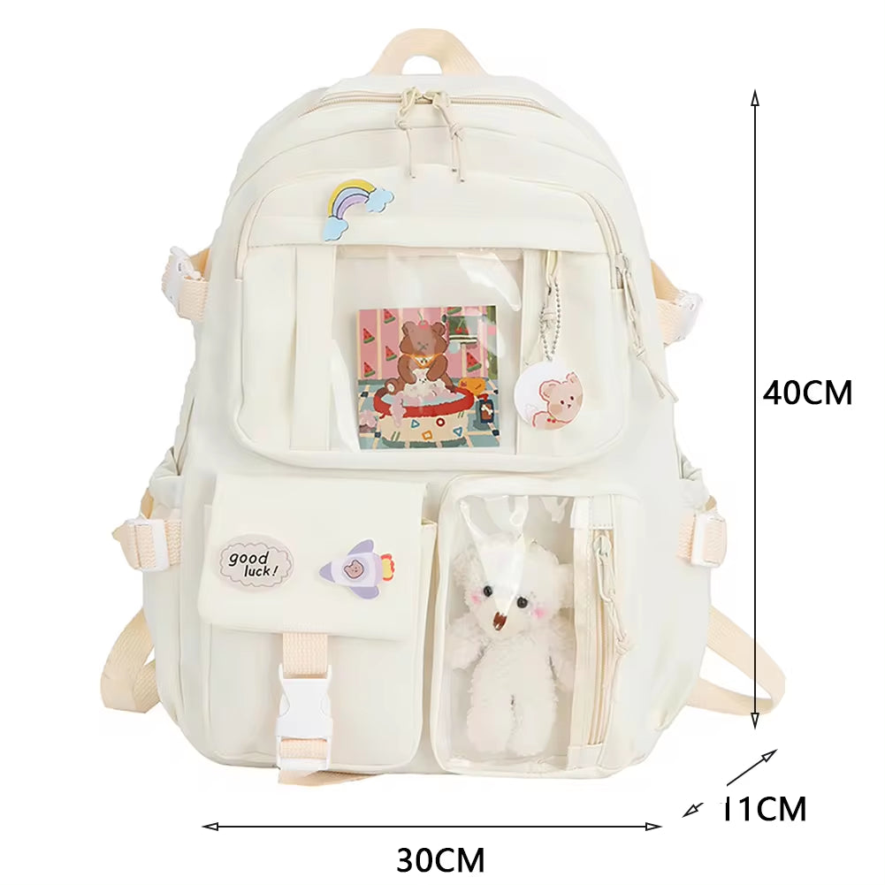 Women Backpack Casual Candy Color Student School Bag Large Capacity Fashion Backpack for Office Travel School Korean Backpack