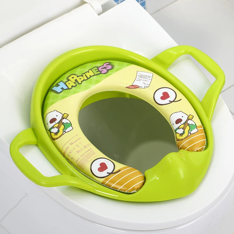 Children'S Toilet Seat plus Size Cartoon Soft Baby Toilet Seat Portable Male and Female Baby Toilet Training Toilet Chair