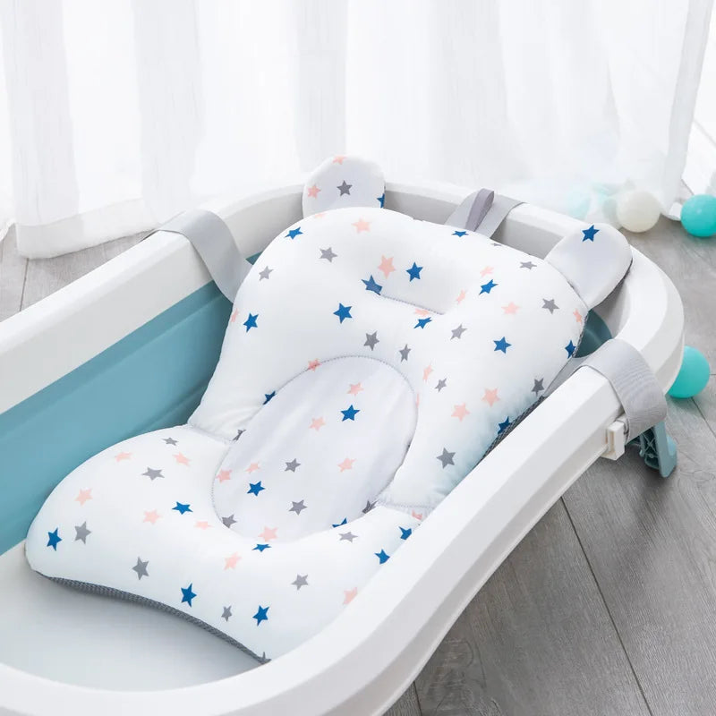 Infant Baby Bath Tub Pad Portable Baby Non-Slip Bathtub Mat Children Shower Air Cushion Bed Newborn Baby Security Bath Seat