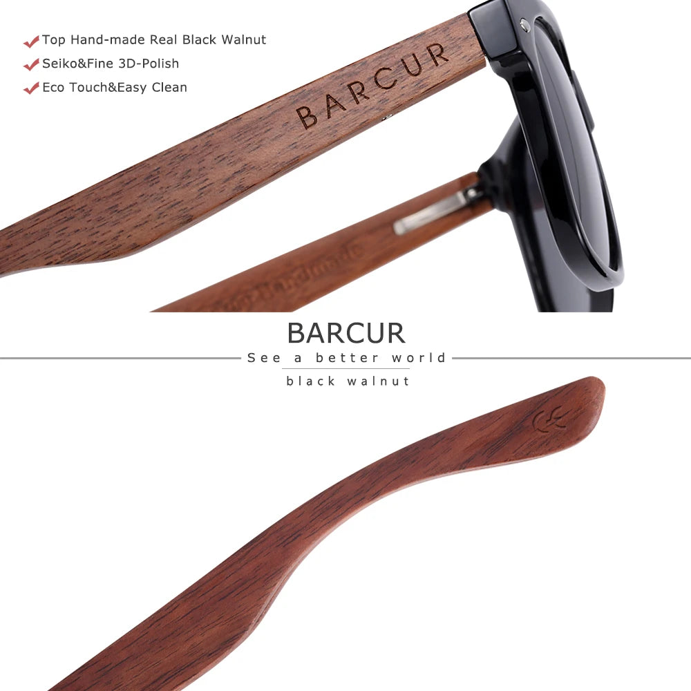 Black Walnut Sunglasses Wood Polarized Sunglasses Men Glasses Men UV400 Protection Eyewear Wooden Original Box