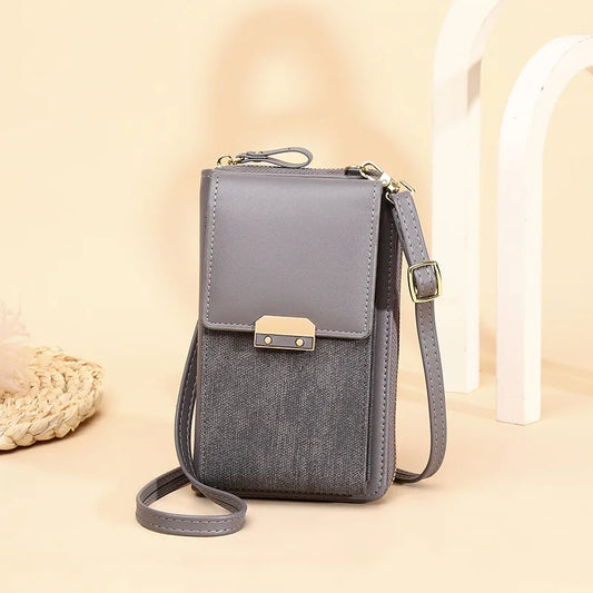 New Women Messenger Bags Luxury Pu Leather Handbags Outing Shoulder Bags Phone Wallet Solid Small Crossbody Bags Long Strap