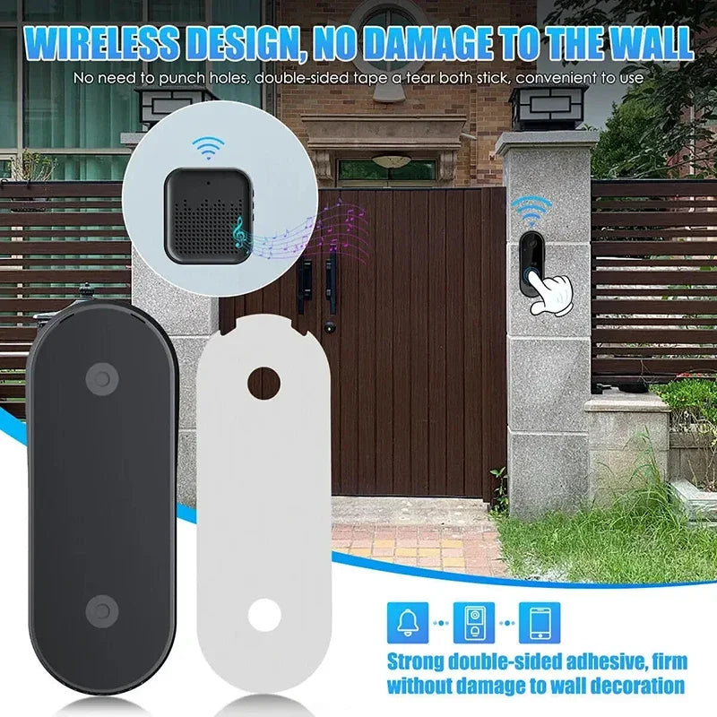 Smart Visual Wireless Doorbell Wifi Outdoor HD Camera Security Door Bell Night Vision Video Intercom Voice Change Home Monitor