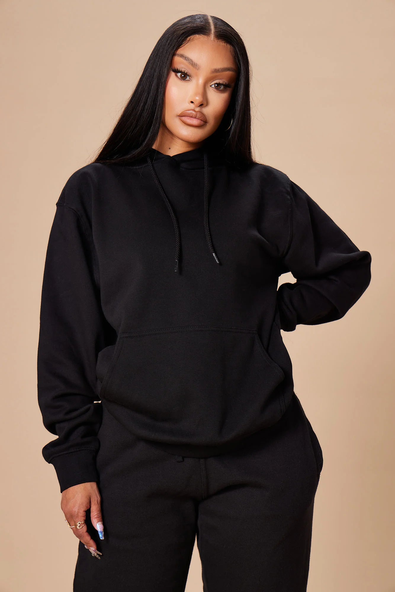 Stole Your Boyfriend'S Oversized Hoodie - Black