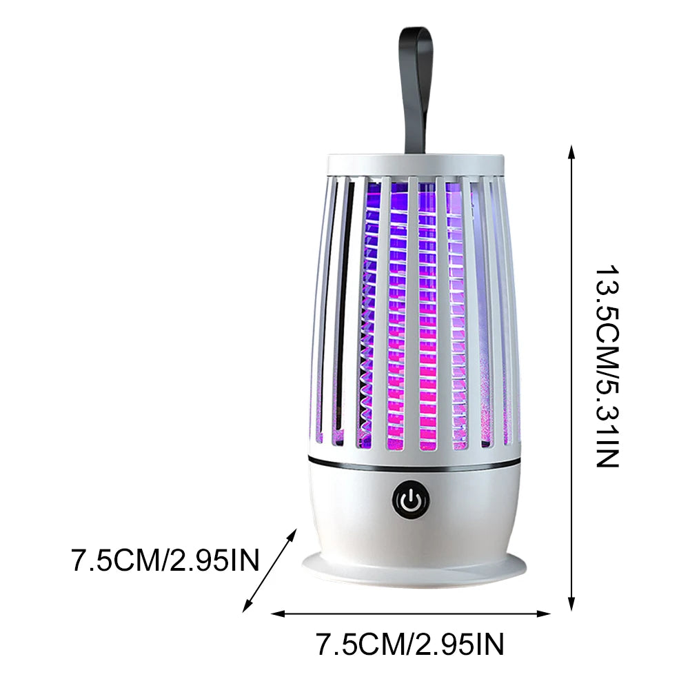 Bug Zapper Trap Lamp USB Rechargeable Insect Fly Trap Camping Lantern Indoor Electric Bug Zapper for Backyard Terrace Camping