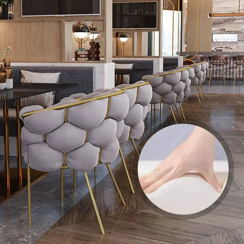 Beautiful European Dining Chairs Modern Nordic White Desk Chair Linen Vintage Chaises Salle Manger Light Luxury Style Furniture