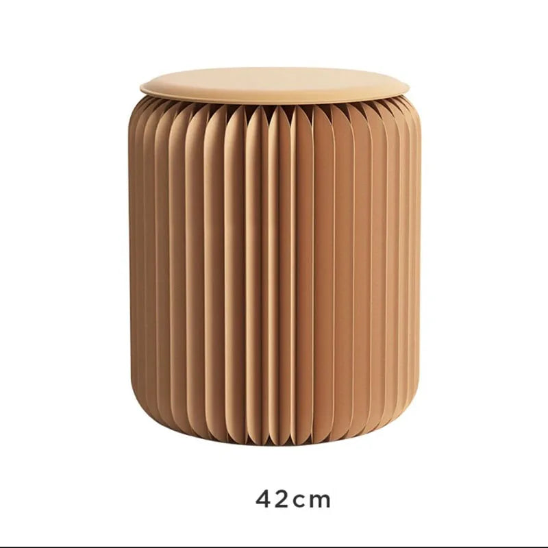 Modern Folding Stool Living Room Furniture Hallway Ottoman Portable round Stool Household Dining Stools Creative Paper Stools