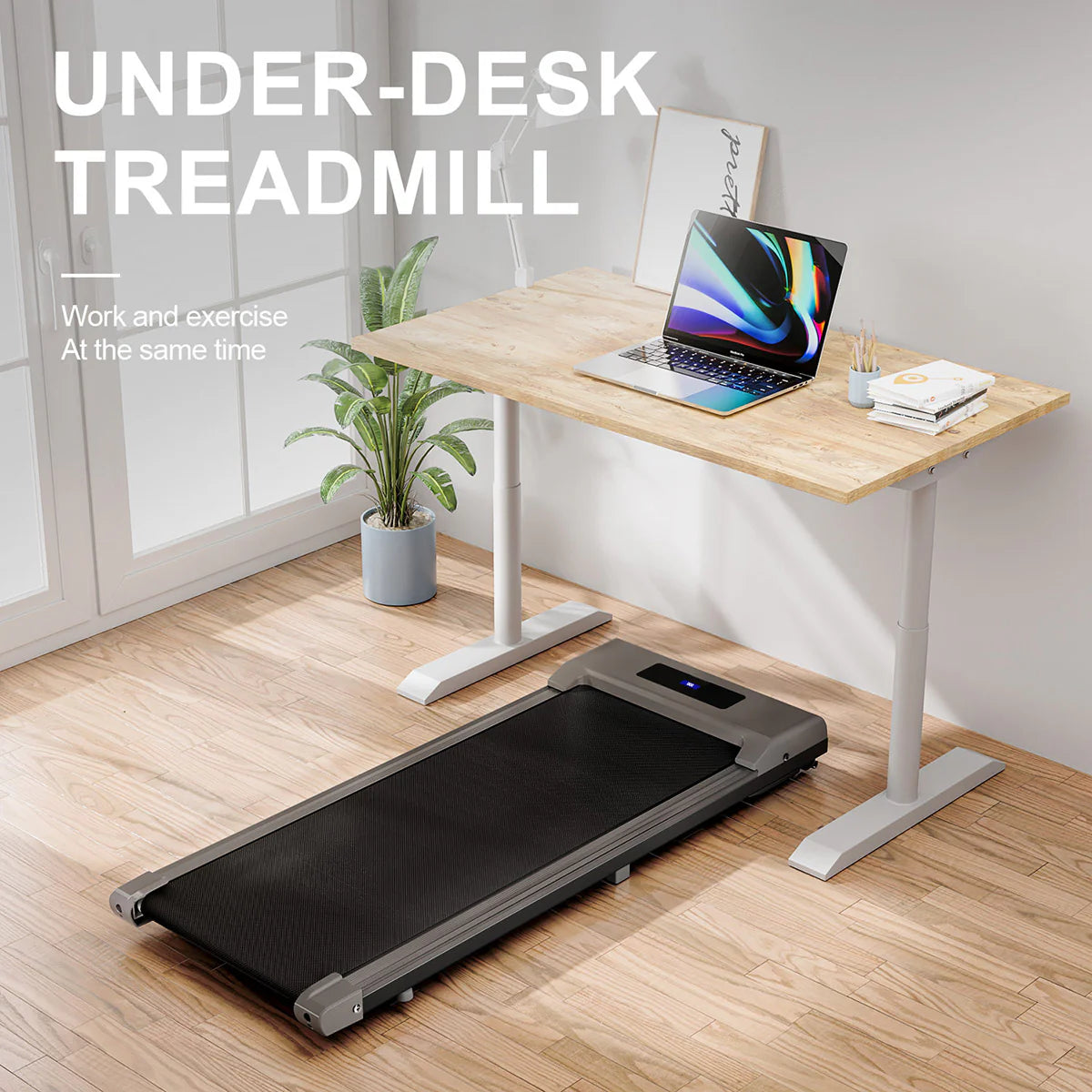 Space Saving Motorised Treadmill Walking Machine with LCD Display