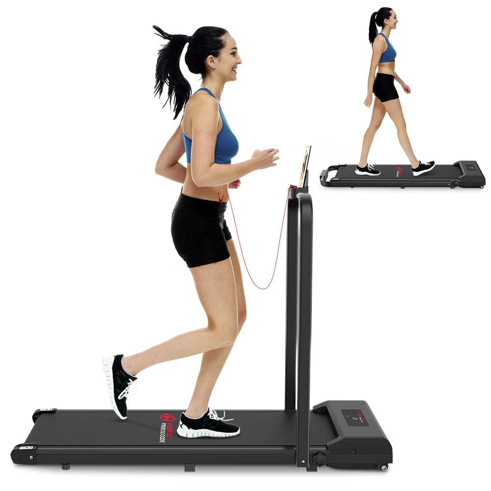 Space Saving Motorised Treadmill Walking Machine with LCD Display