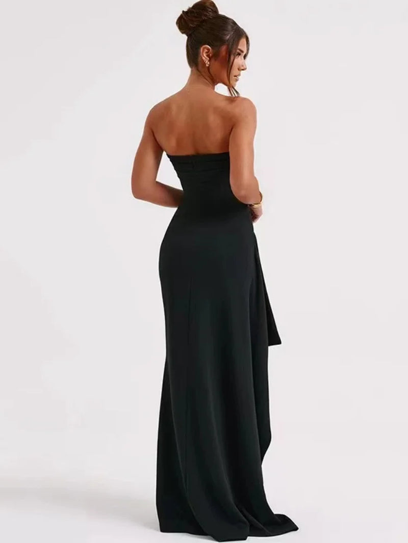 2024 Fashion Summer New Sexy Party Evening Dress Sexy Women'S Dresses Black Backless Sleeveless Long Dress Elegant