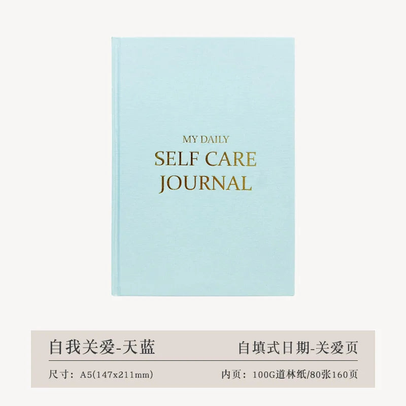 A5 SELF CARE JOURNAL Gratitude Diary Happiness Diary English Version Cloth Covered Hot Stamping Office Notebook