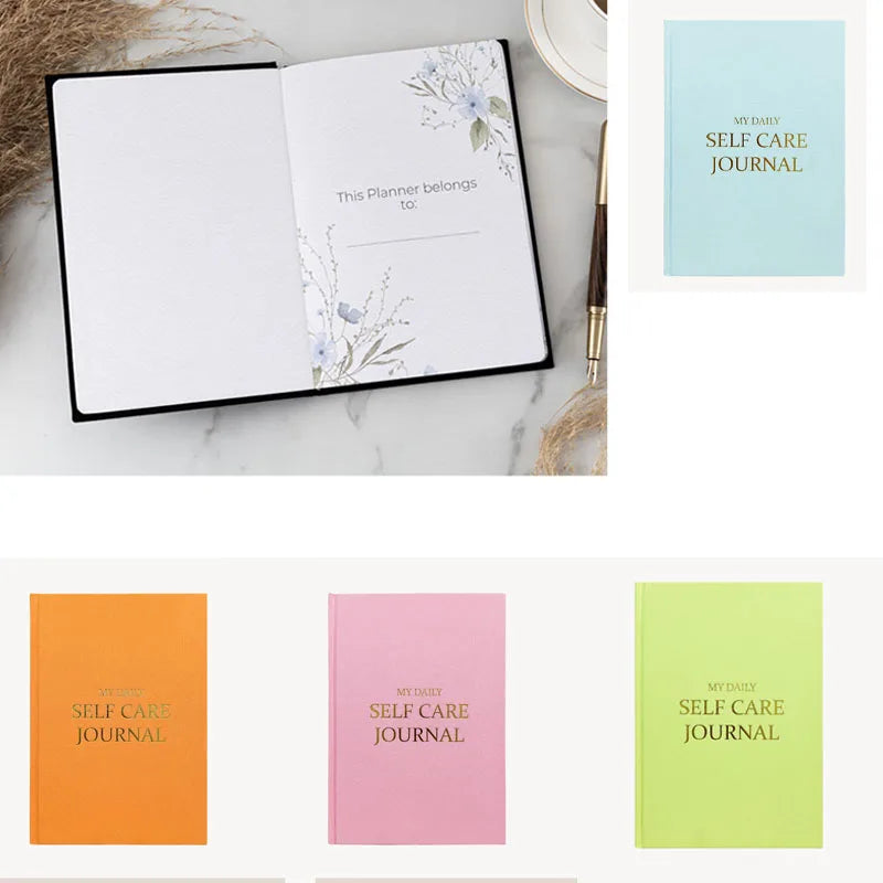 A5 SELF CARE JOURNAL Gratitude Diary Happiness Diary English Version Cloth Covered Hot Stamping Office Notebook