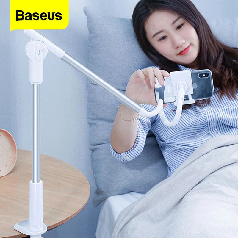 Baseus 360 Rotating Flexible Long Arm Lazy Phone Holder Adjustable Desktop Bed Table Clip for Iphone Xiaomi Mobile Phone Holder