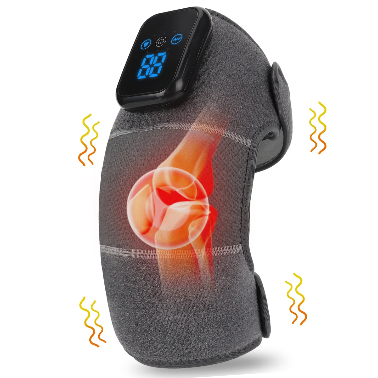 Knee Massager Vibration Heated Knee Massager 3 Mode Adjustable Electric Heating Knee Pad USB Heated Knee Brace Wrap Pain Relief