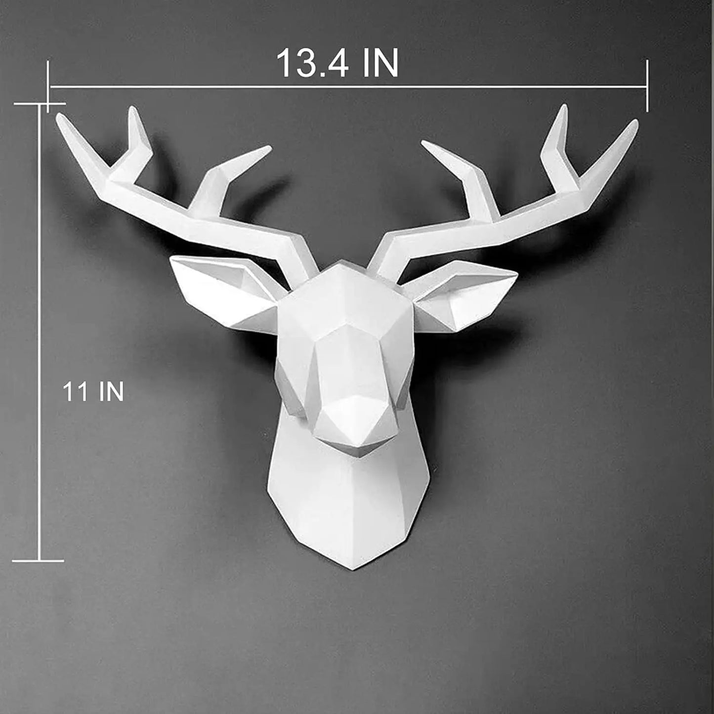 3D Deer Head Sculpture Geometric Resin Animal Head Modern Home Decor Luxury Decorative Wall Decoration