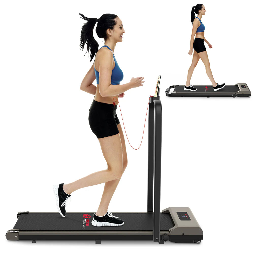 Space Saving Motorised Treadmill Walking Machine with LCD Display