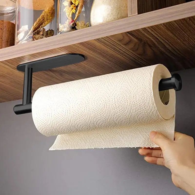 Adhesive Toilet Paper Holder Stainless Steel Wall Mount Kitchen Roll Towel Rack Napkin Dispenser Absorbent Stand Tissue Hanger