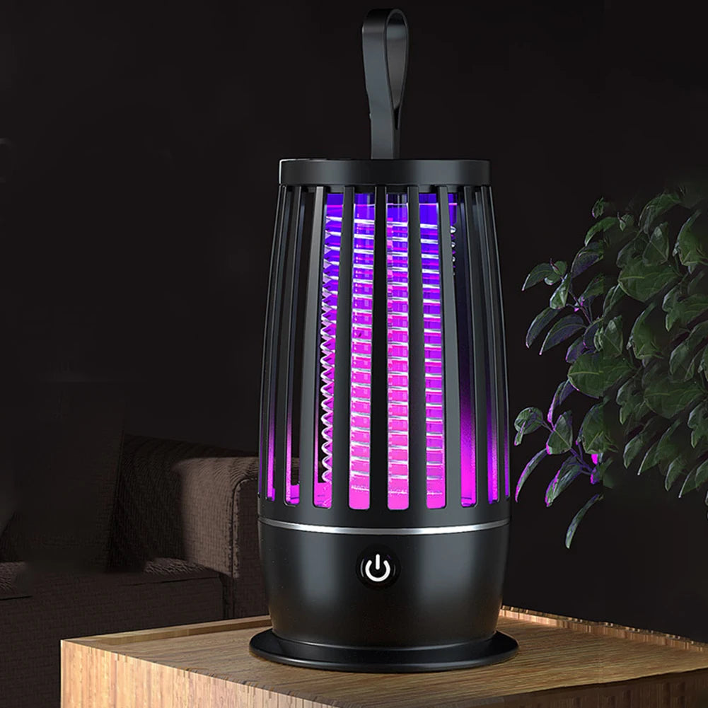 Bug Zapper Trap Lamp USB Rechargeable Insect Fly Trap Camping Lantern Indoor Electric Bug Zapper for Backyard Terrace Camping