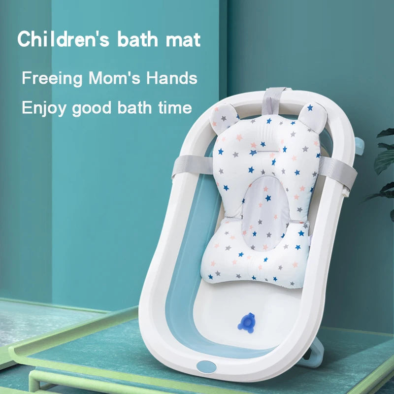 Infant Baby Bath Tub Pad Portable Baby Non-Slip Bathtub Mat Children Shower Air Cushion Bed Newborn Baby Security Bath Seat