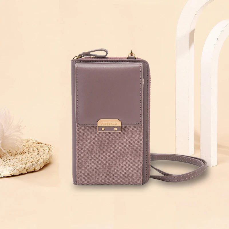 New Women Messenger Bags Luxury Pu Leather Handbags Outing Shoulder Bags Phone Wallet Solid Small Crossbody Bags Long Strap