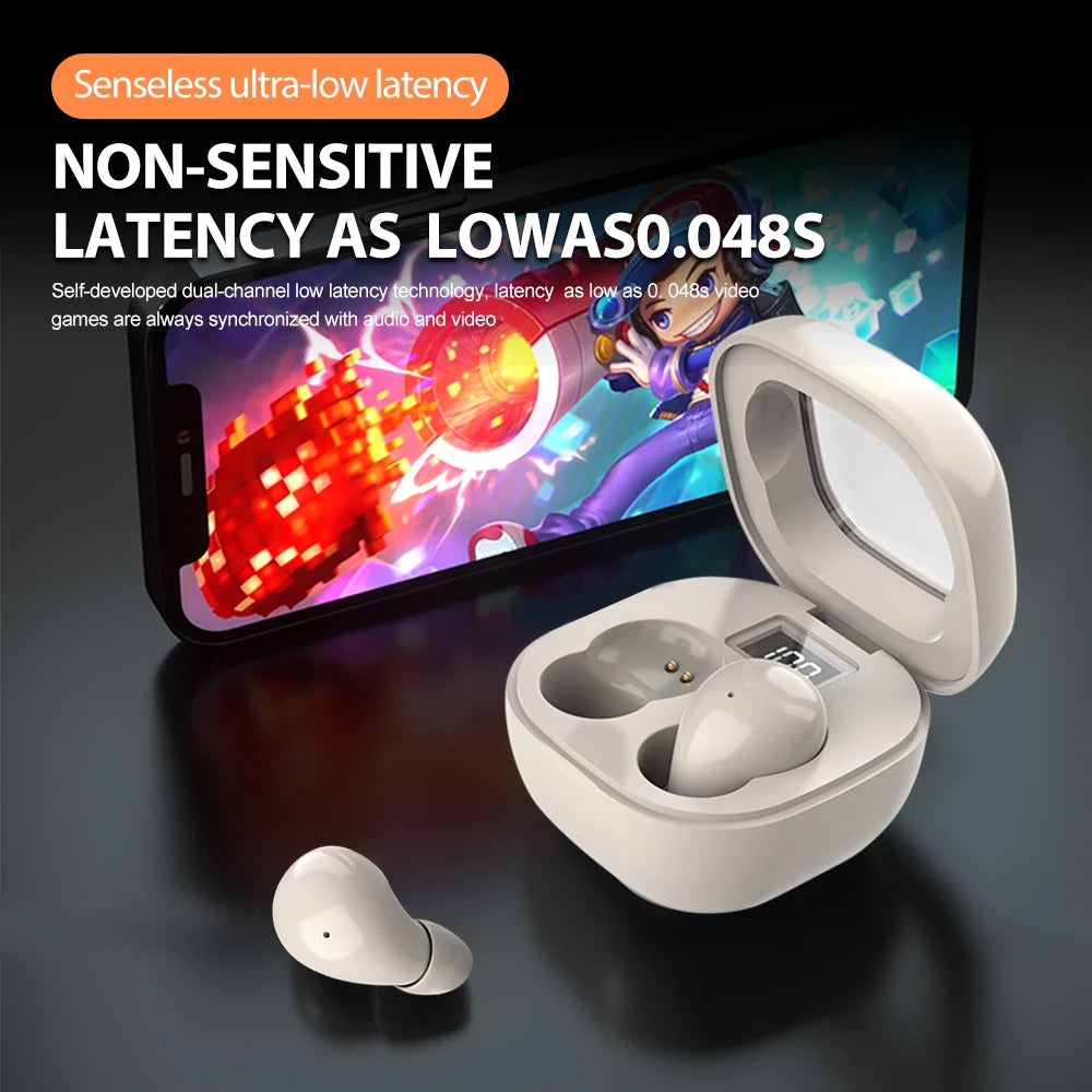 Mini Invisible Headphones TWS Bluetooth 5.3 Earphones Wireless Heasets HIFI Stereo Noise Reduction Earbuds for Iphone Xiaomi