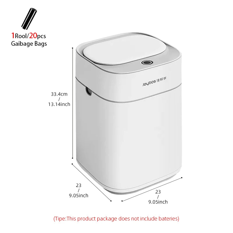 14L Smart Bathroom Trash Can Automatic Bagging Electronic Trash Can White Touchless Narrow Smart Sensor Garbage Bin Smart Home