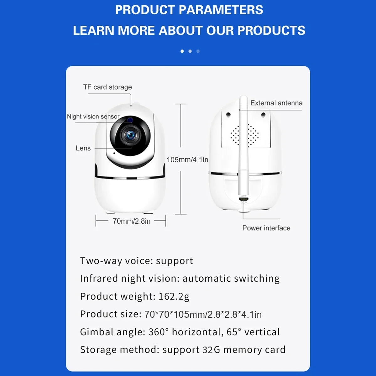 Wifi Surveillance Camera Baby Monitor 1080P CCTV HD Smart IP Security Camera Two Way Talk Night Vision Intelligent Tracking