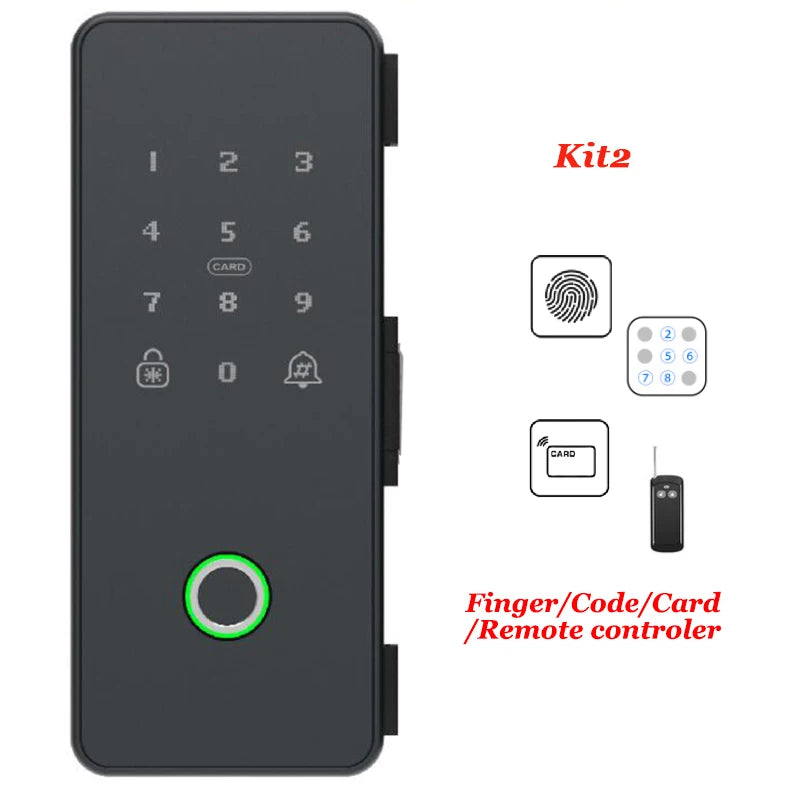 Smart Glass Door Lock Swing Slide Door Lock Bometric Fingerprint Electronic Lock Office Wood Door Security Keypad Lock