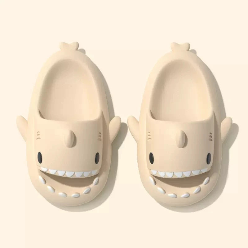 Summer Adults Shark Slippers Kids Cartoon Sandals Men Shark Slides Women Beach Flip Flops Couple Home Anti-Skid Flat Shoes