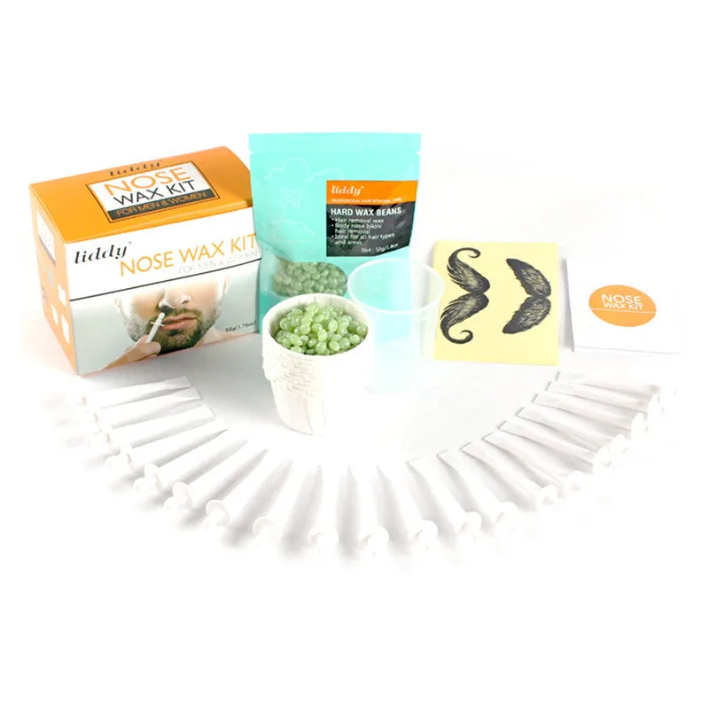 Painless Nose Hair Removal Wax Nose Wax Nostril Cleaning Depilation Paper-Free Wax Cleaning Hair Wax & Women Nose Kit