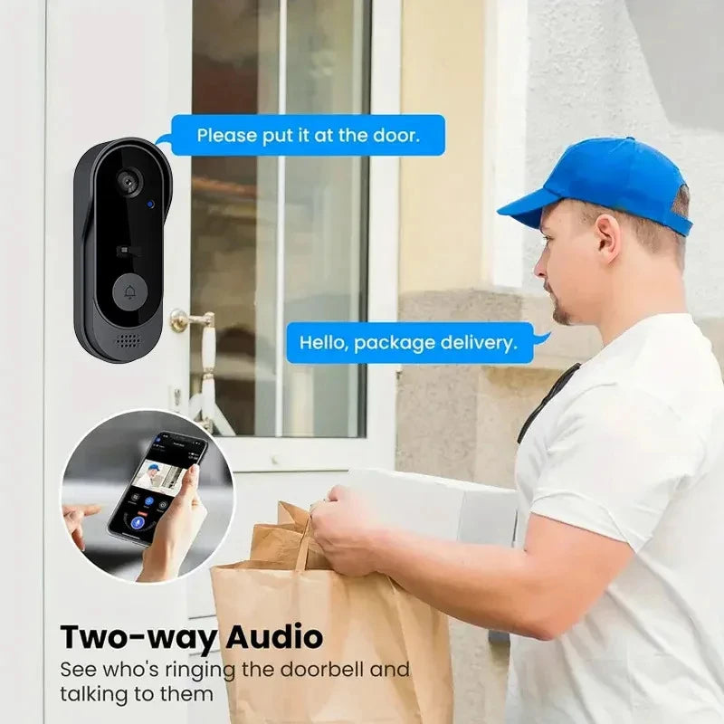 Smart Visual Wireless Doorbell Wifi Outdoor HD Camera Security Door Bell Night Vision Video Intercom Voice Change Home Monitor