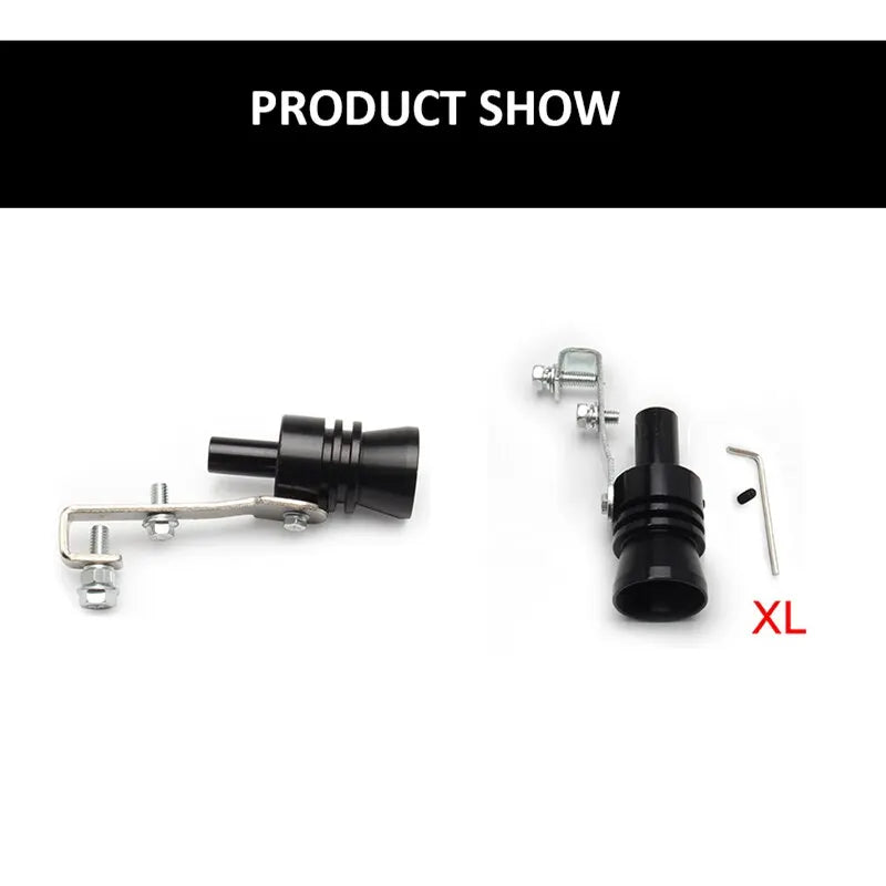 Xl Size Black Turbo Sound Whistle Vehicle Refit Device Exhaust for Exhaust Resonators for Car Noise Exhaust Pot Car