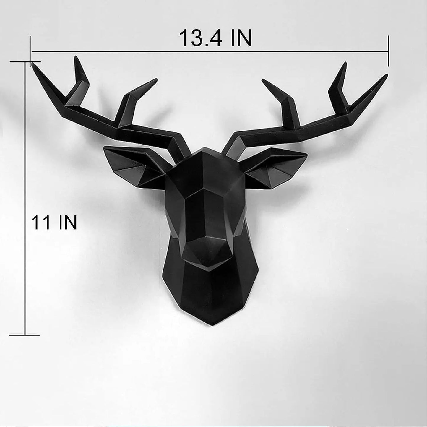 3D Deer Head Sculpture Geometric Resin Animal Head Modern Home Decor Luxury Decorative Wall Decoration