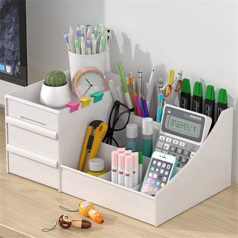 Cosmetic Makeup Organizer with Drawers, Plastic Bathroom Skincare Storage Box Brush Lipstick Holder Organizers Storag