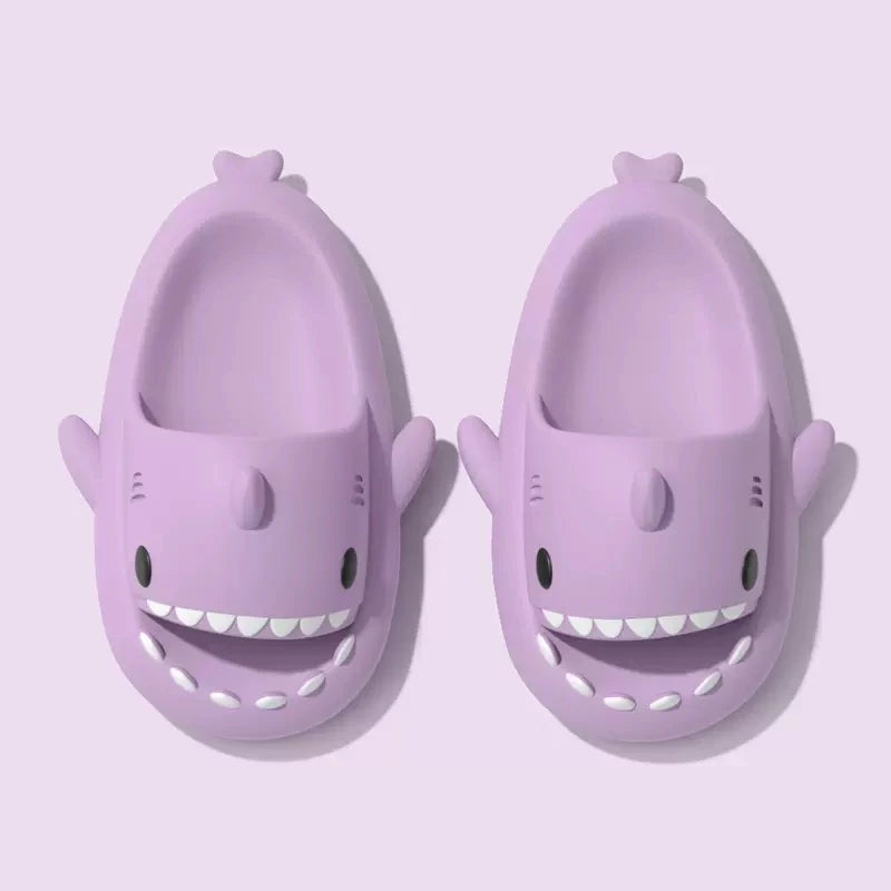 Summer Adults Shark Slippers Kids Cartoon Sandals Men Shark Slides Women Beach Flip Flops Couple Home Anti-Skid Flat Shoes