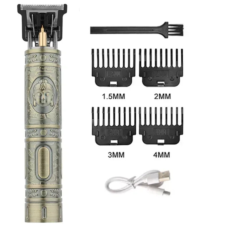 2024 Vintage T9 Hair Clipper Electric Hair Cutting Machine Professional Men Shaver Rechargeable Barber Trimmer for Men Dragon