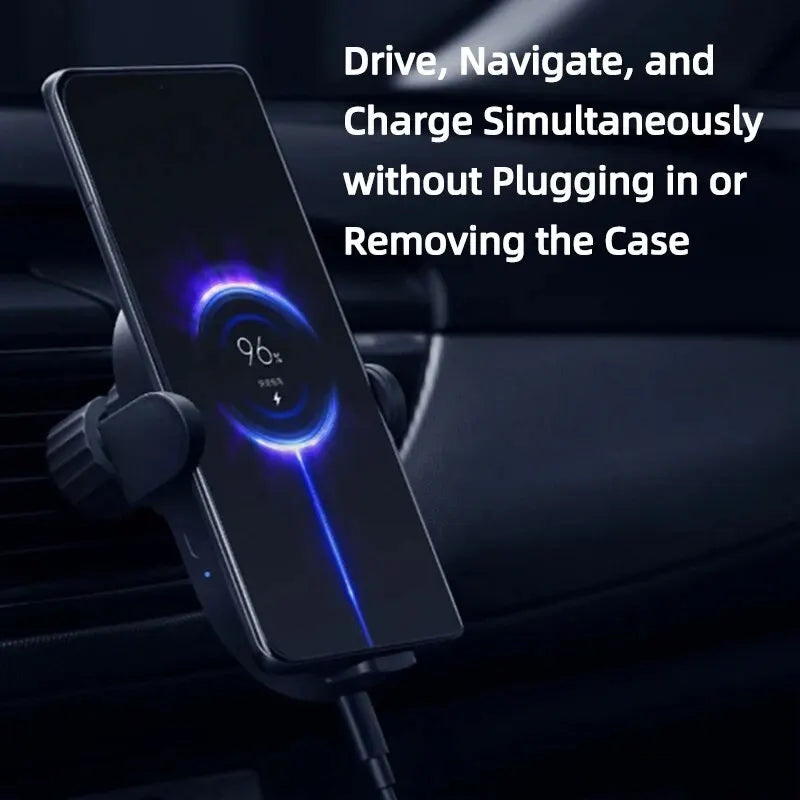 Original  30W Max Wireless Car Charger Auto Fast Quick Charging Support Power-Off and Inductive Expansion Phone Holder