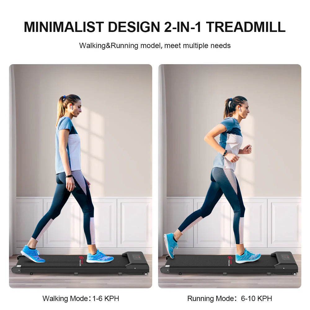 Space Saving Motorised Treadmill Walking Machine with LCD Display