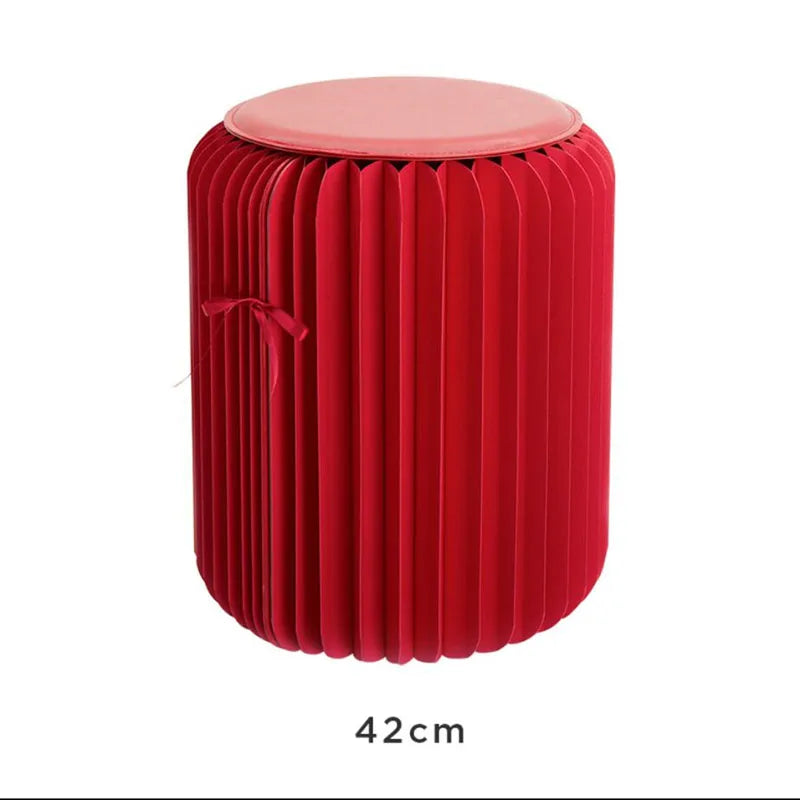 Modern Folding Stool Living Room Furniture Hallway Ottoman Portable round Stool Household Dining Stools Creative Paper Stools