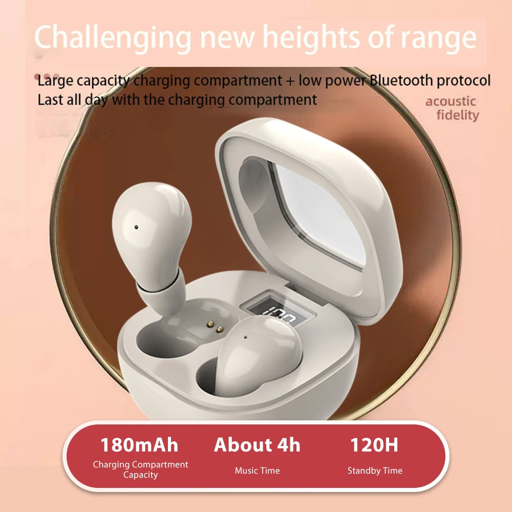 Mini Invisible Headphones TWS Bluetooth 5.3 Earphones Wireless Heasets HIFI Stereo Noise Reduction Earbuds for Iphone Xiaomi