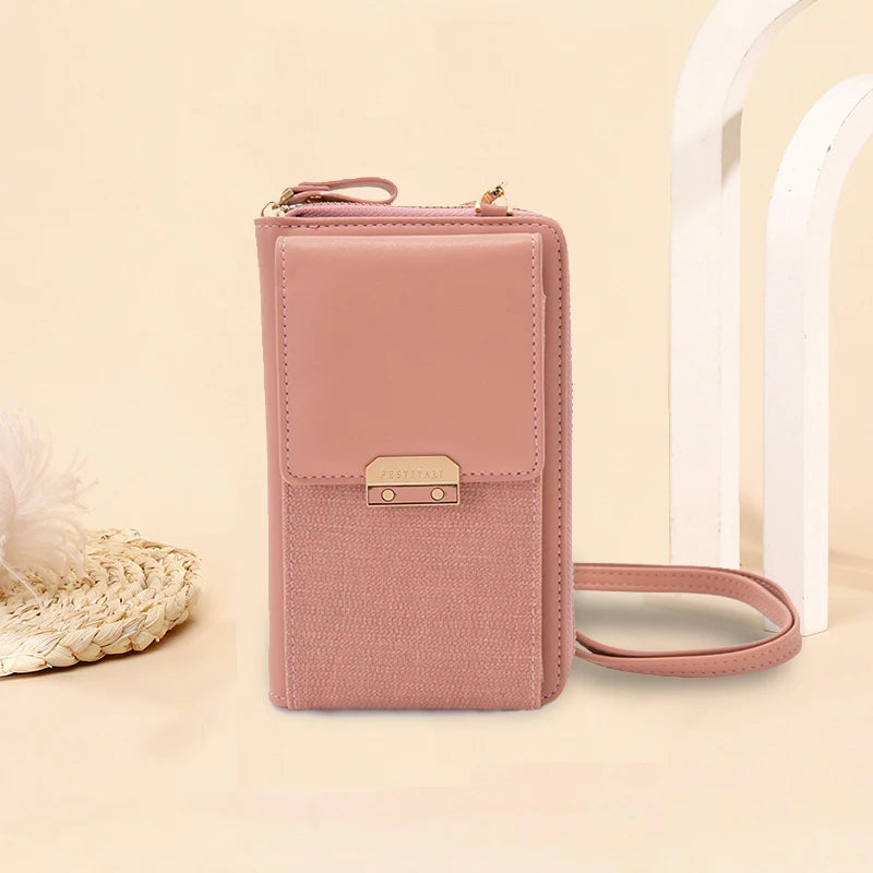 New Women Messenger Bags Luxury Pu Leather Handbags Outing Shoulder Bags Phone Wallet Solid Small Crossbody Bags Long Strap